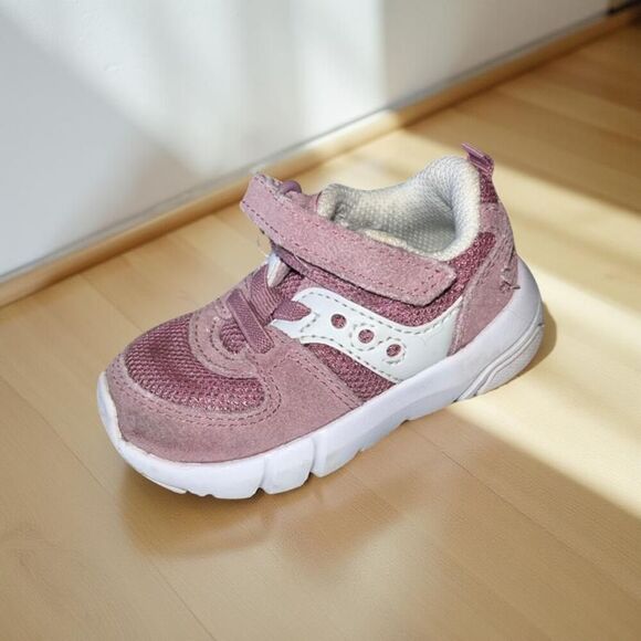 Infant Baby Saucony Jazz Lite 2.0 Pink Blush Suede Sneaker Size 4 - Picture 1 of 7